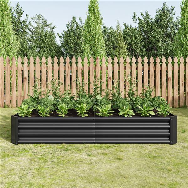 Elegant Elevated Flower Bed with Metal Borders – Perfect for Garden