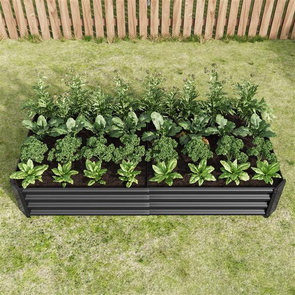 Elegant Elevated Flower Bed with Metal Borders – Perfect for Garden