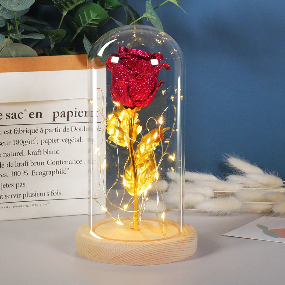 LED Glass Rose Flower – Light-Up Romantic Gift & Decor Piece