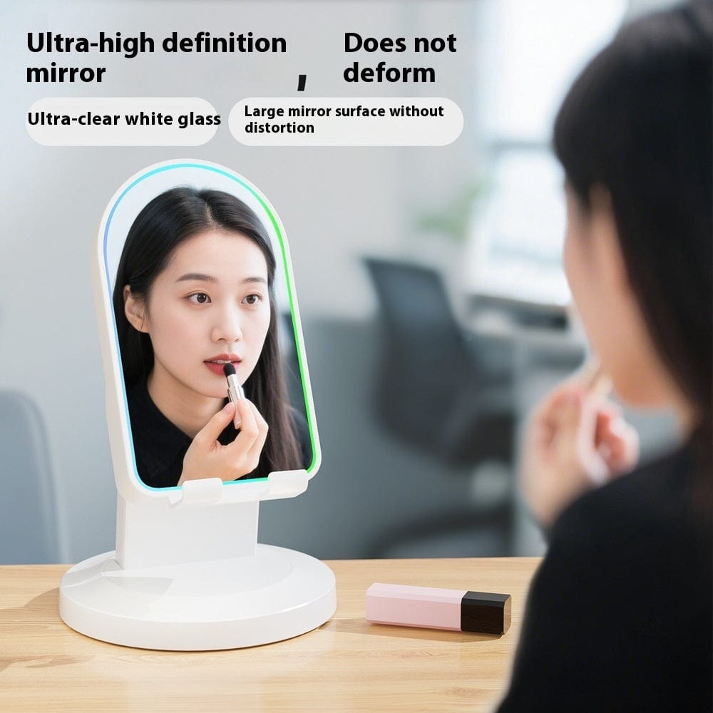 mobile stand with wireless induction speaker and front crystal mirror