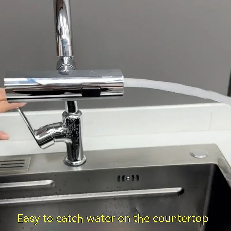 Modern Waterfall Kitchen Faucet – Multi-functional, Single Handle, LED Flow
