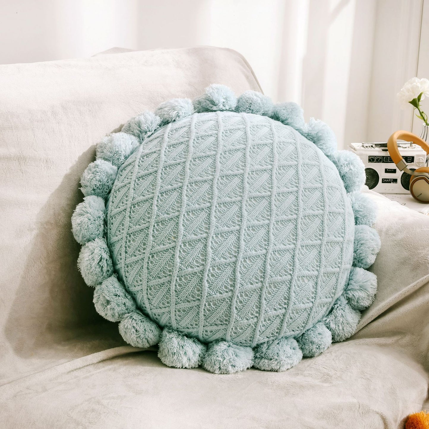 Creative Ball Pillow Futon Knitted Cushion