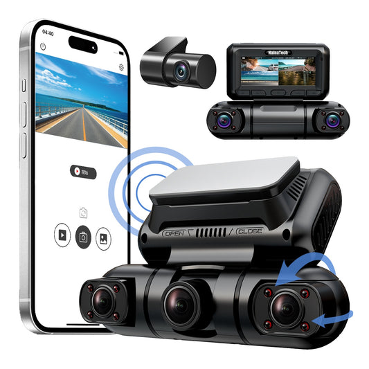 360-Degree Quad Dash Cam – Wide-Angle Vehicle Camera System