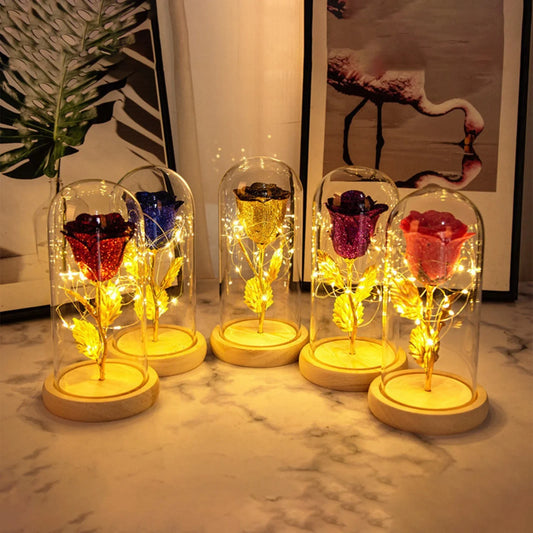 LED Glass Rose Flower – Light-Up Romantic Gift & Decor Piece