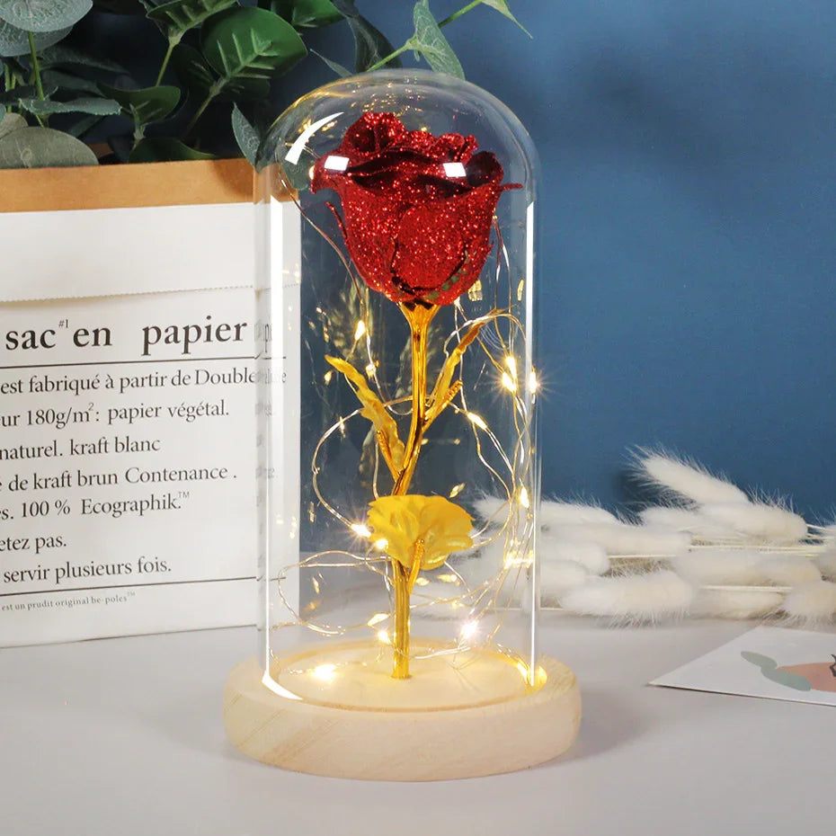 LED Glass Rose Flower – Light-Up Romantic Gift & Decor Piece