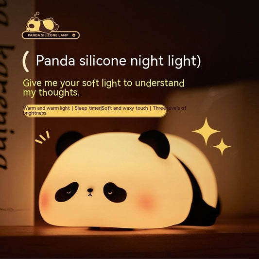 Cute Panda Night Light Rechargeable – Soft Silicone LED Lamp for Kids & Bedroom