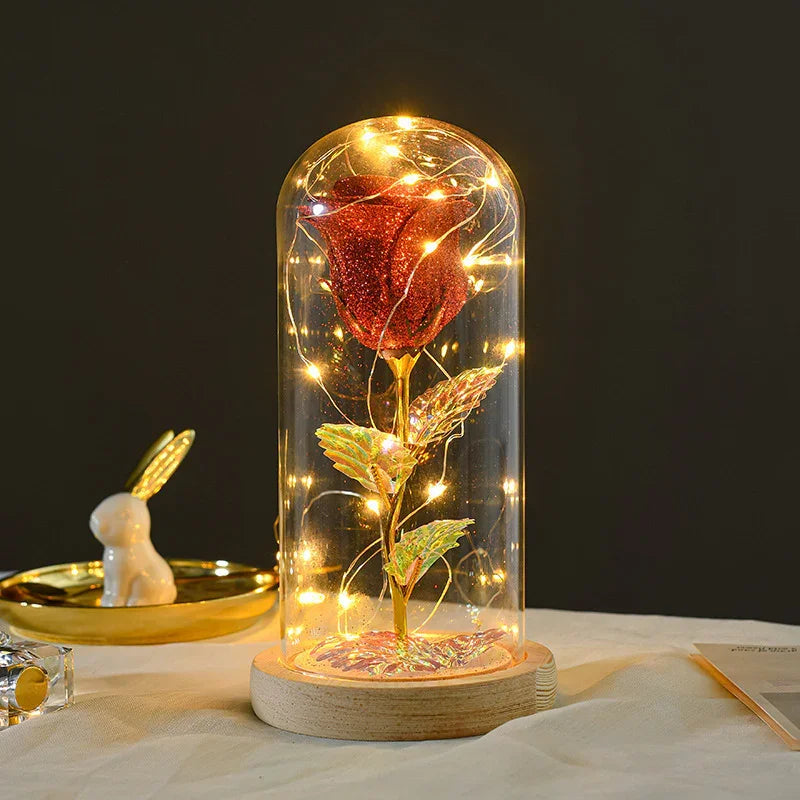 LED Glass Rose Flower – Light-Up Romantic Gift & Decor Piece