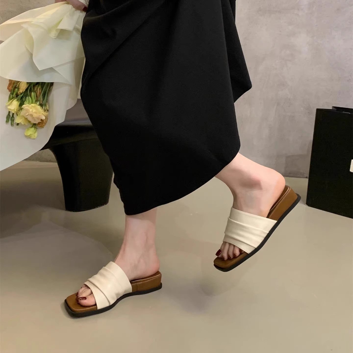 Fairy Style Silver Soft Bottom Slippers