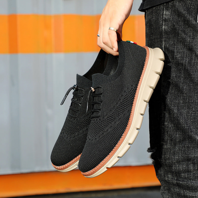 Summer New Dad Shoes British Style Trendy Running Breathable Mesh Surface Shoes