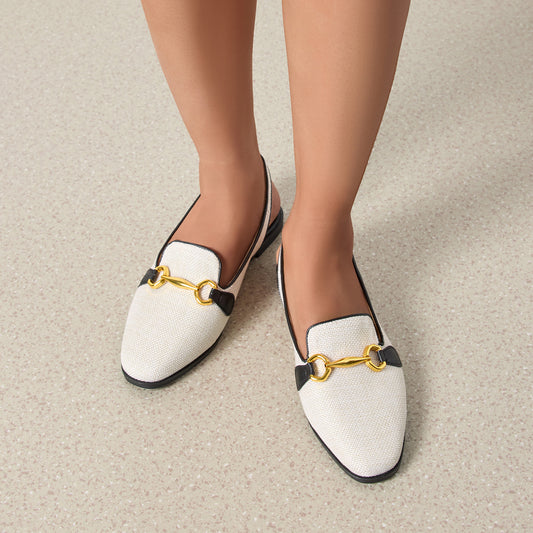 Closed Toe Half Slippers Women's Chunky Heel Low Heel Sandals