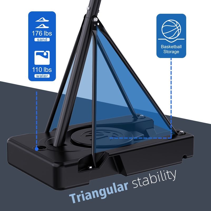 Basketball hoop with water or sand fill-able base  for strong stability