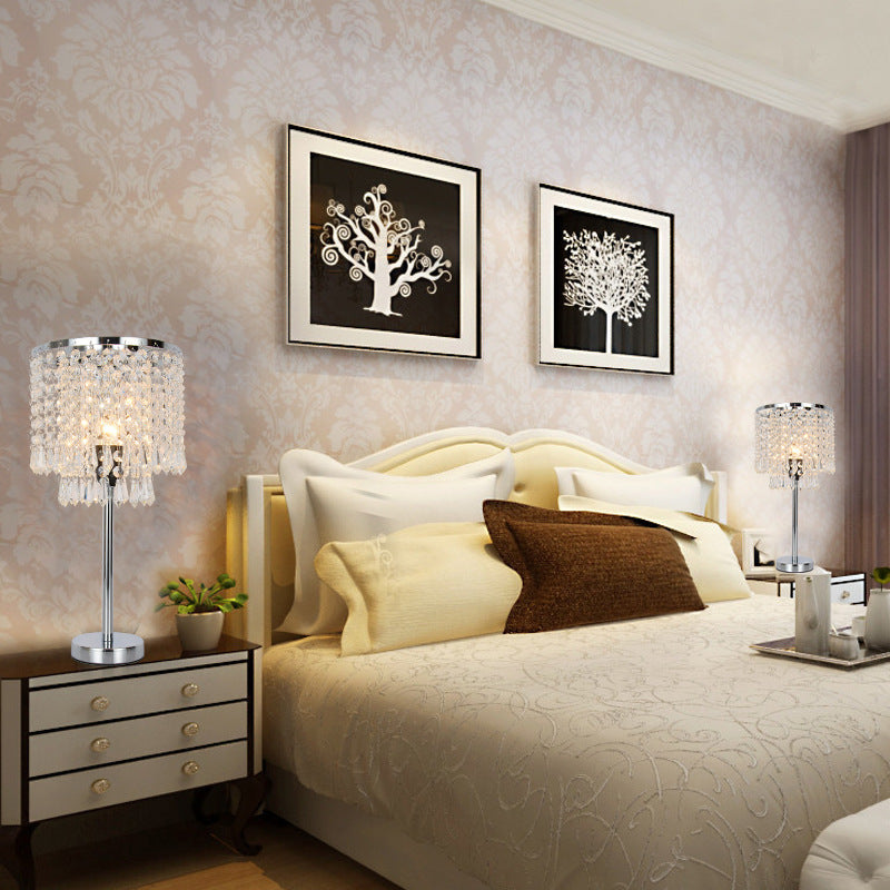 Best crystal table lamp for bedroom decor with soft lighting.