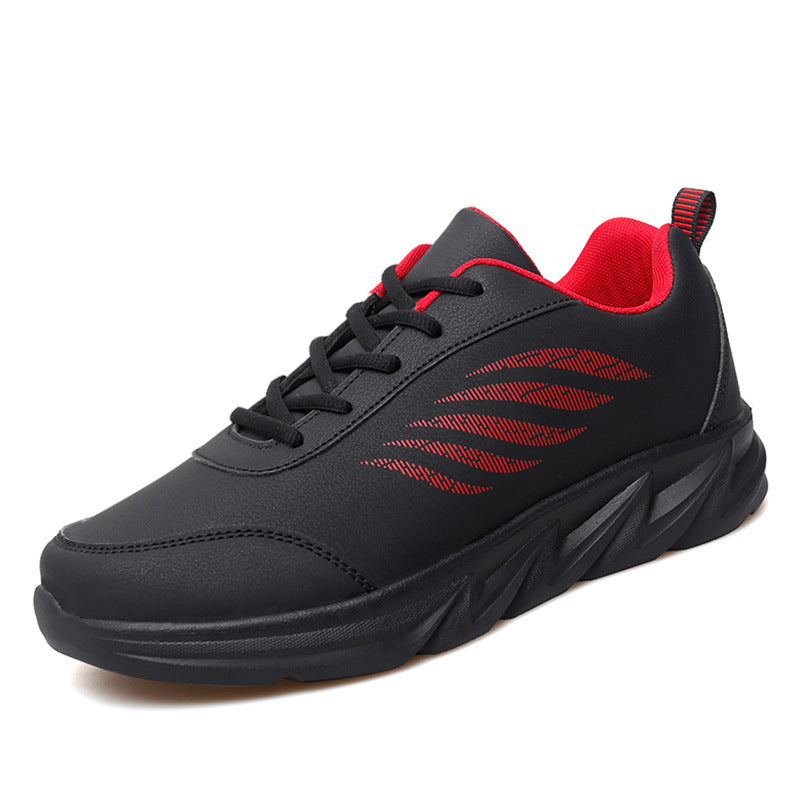 Men's Soft Bottom Light Casual Shoes Teenagers Autumn And Winter Leather Running Shoes