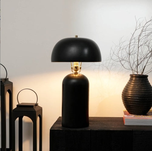Black ceramic table lamp for contemporary design
