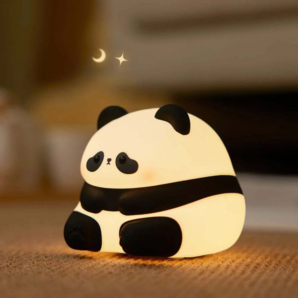 Cute Panda Night Light Rechargeable – Soft Silicone LED Lamp for Kids & Bedroom