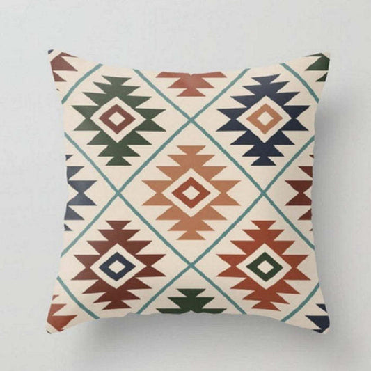 Premium Geometric Pattern Cotton And Linen Pillow Case Set