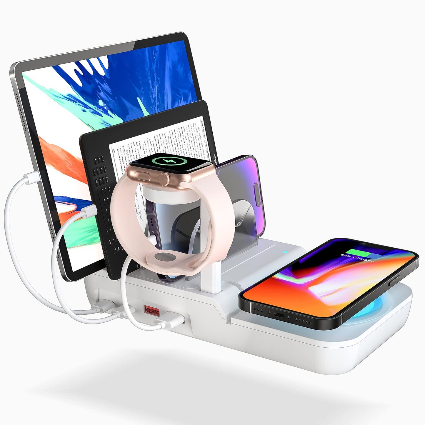 5-in-1 Wireless Charging Station for Phone, Tablet & Watch | 70 & 10 W