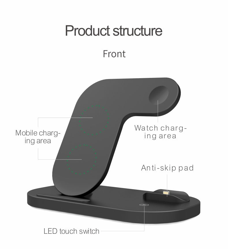 3-in-1 Wireless Charging Station for Phone, Air-Pods & Smartwatch