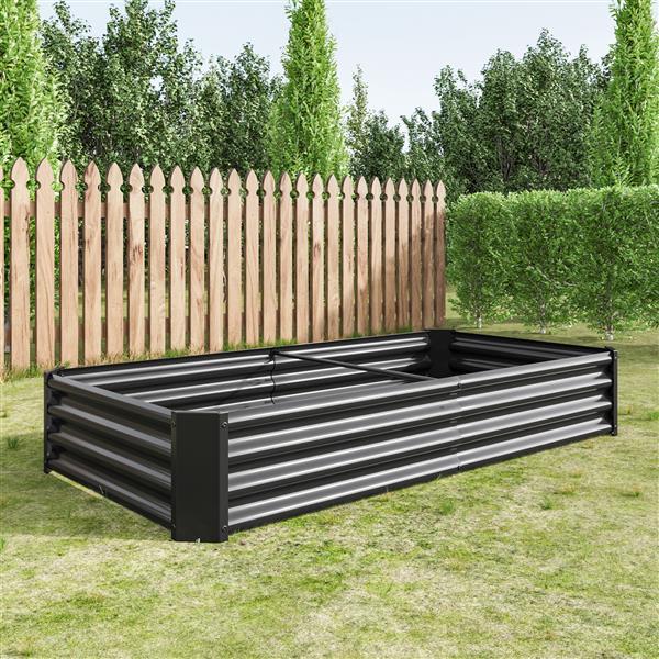 Elegant Elevated Flower Bed with Metal Borders – Perfect for Garden