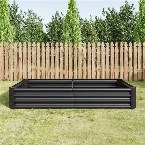 Elegant Elevated Flower Bed with Metal Borders – Perfect for Garden