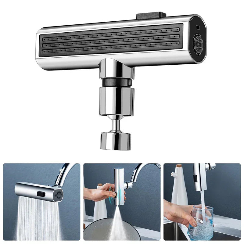 Modern Waterfall Kitchen Faucet – Multi-functional, Single Handle, LED Flow