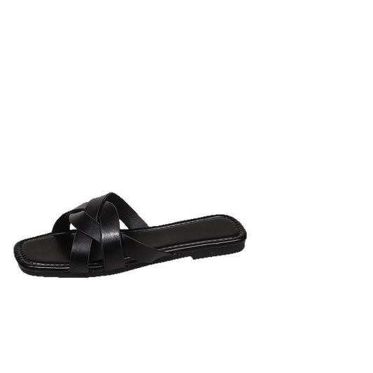 One-word Trawl Red Beach Roman Sandals