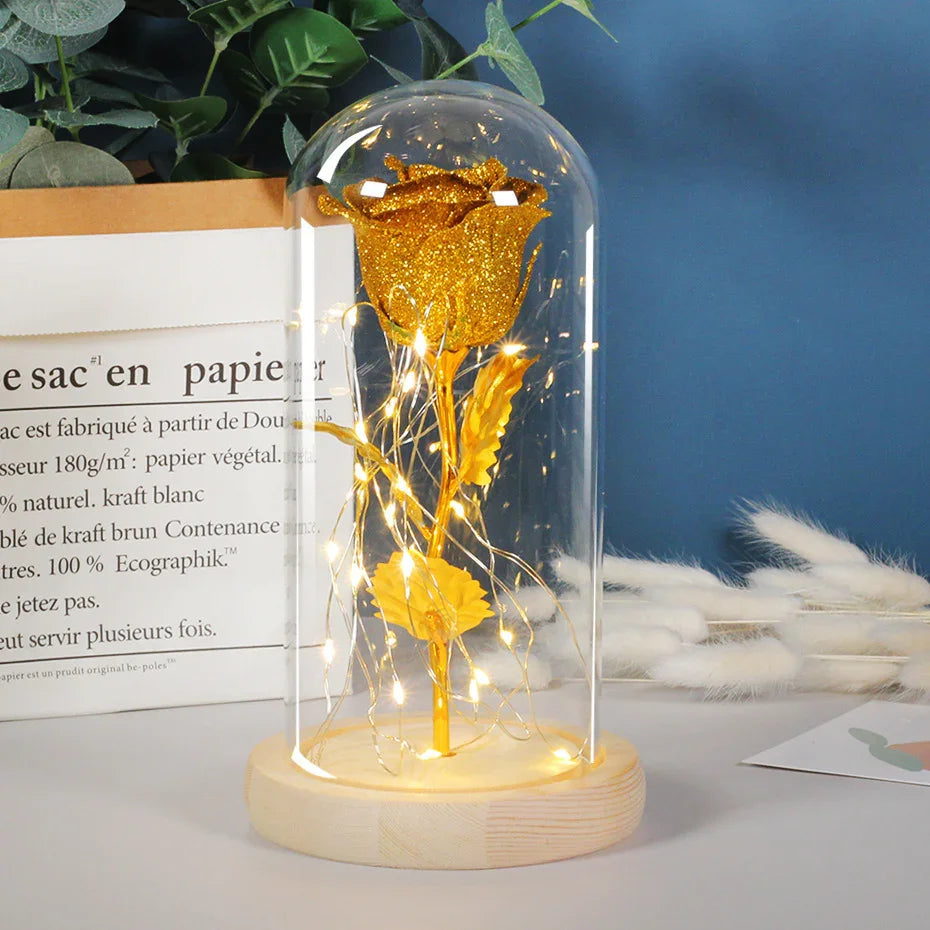 LED Glass Rose Flower – Light-Up Romantic Gift & Decor Piece