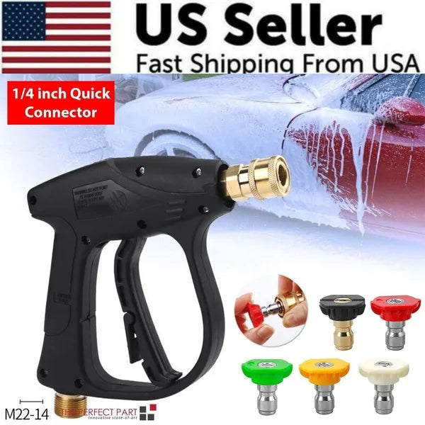 High Pressure Washer Gun 4000 PSI Car Wash Foam Spray Short Wand W