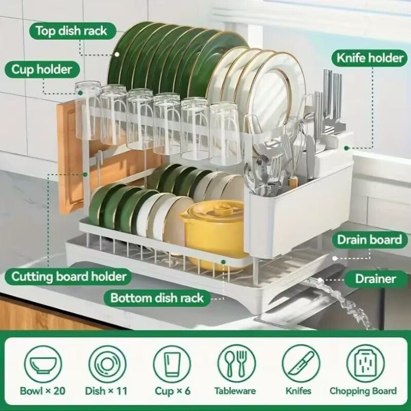 Kitchen Double Drain Rack