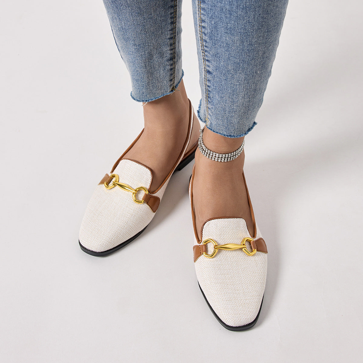 Closed Toe Half Slippers Women's Chunky Heel Low Heel Sandals