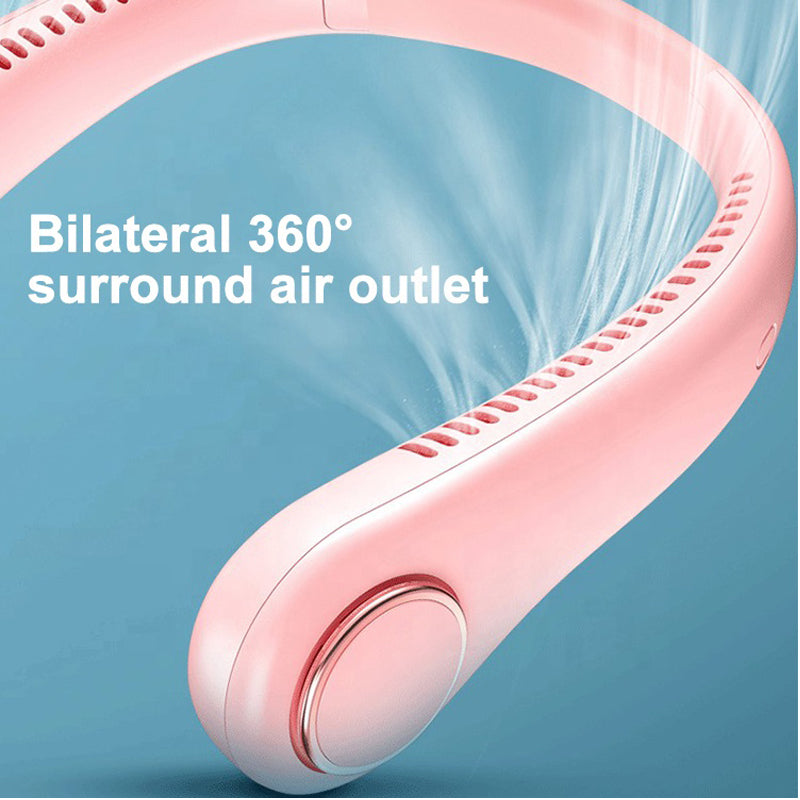 portable neck fan with bilateral 360 air outlet