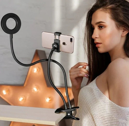 portable LED ring light for travel selfies
