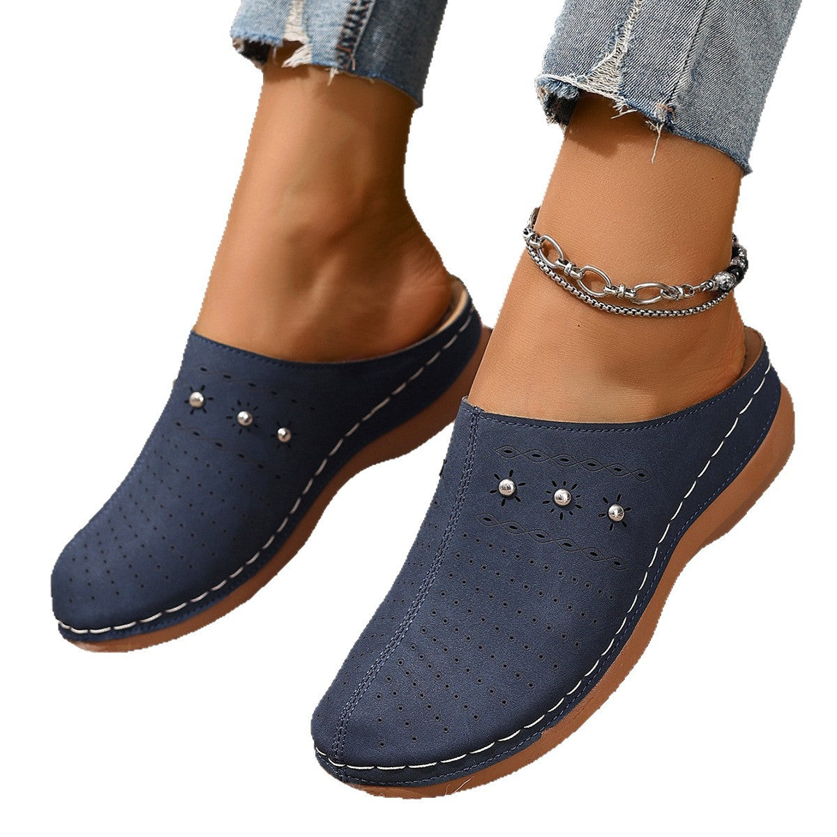 Summer New Women's Toe-covered Platform Slippers