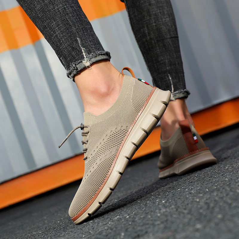 Summer New Dad Shoes British Style Trendy Running Breathable Mesh Surface Shoes