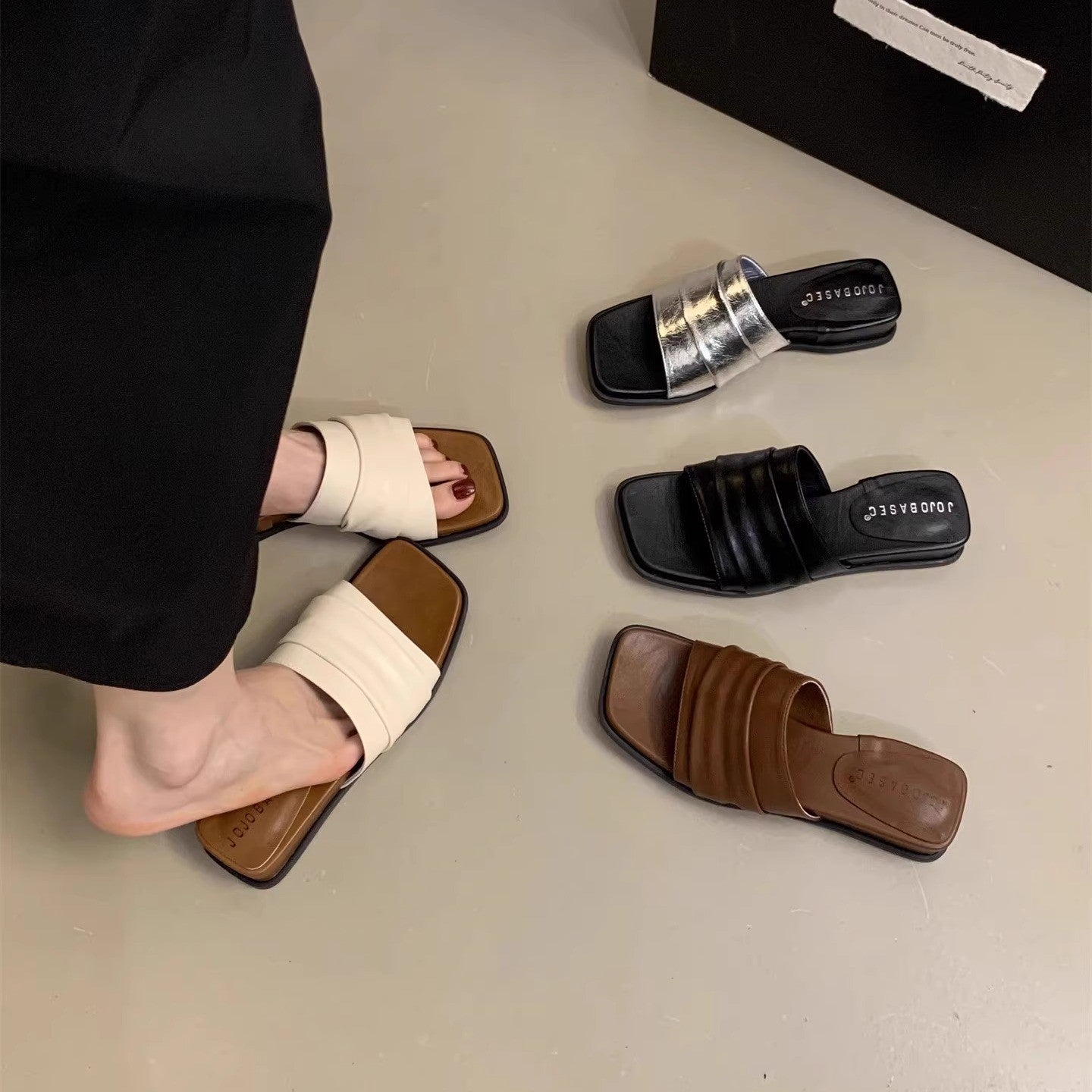 Fairy Style Silver Soft Bottom Slippers