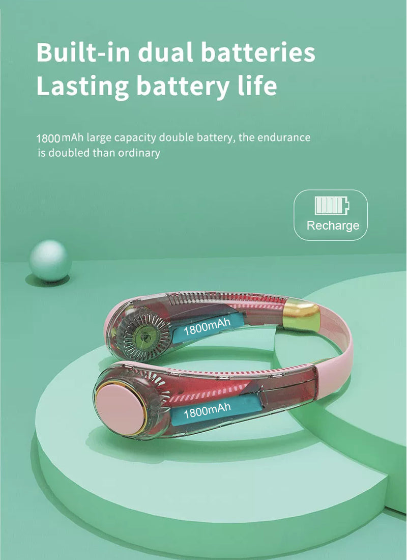 Long lasting battery best portable neck fan