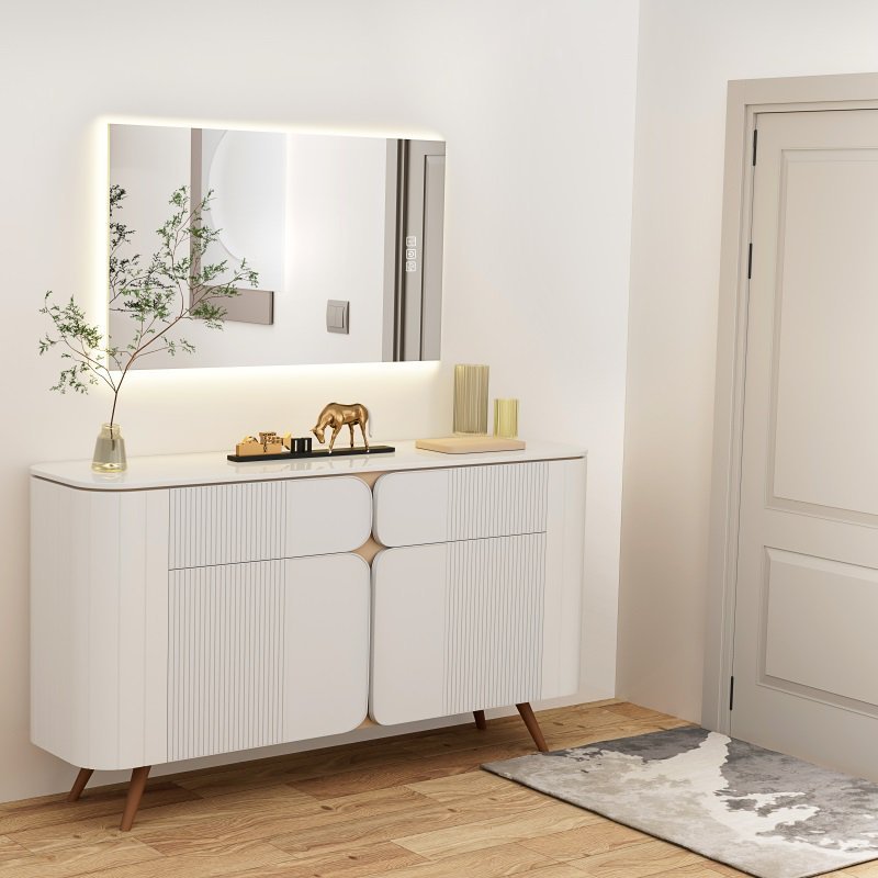 Premium wall-mounted mirror with LED lighting for home decor