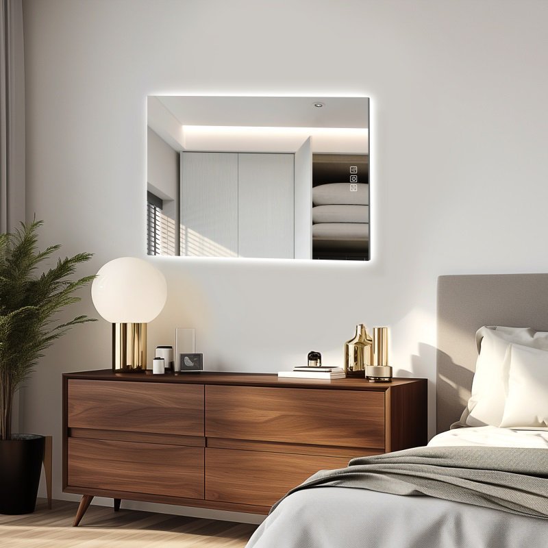 Premium wall-mounted mirror with LED lighting fir bed rooms