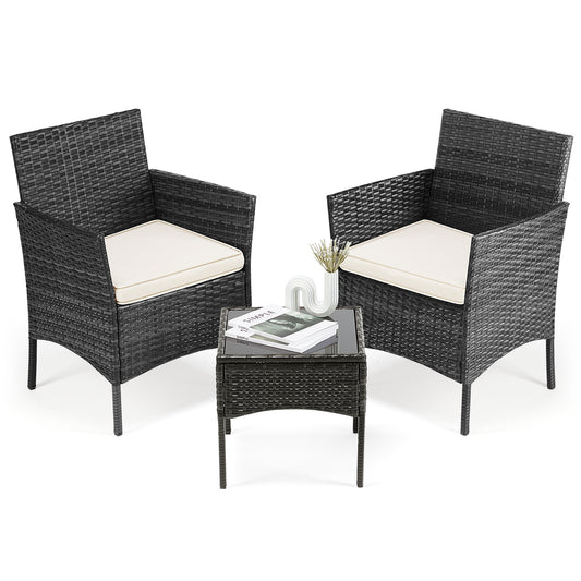 patio chair set with a mini table