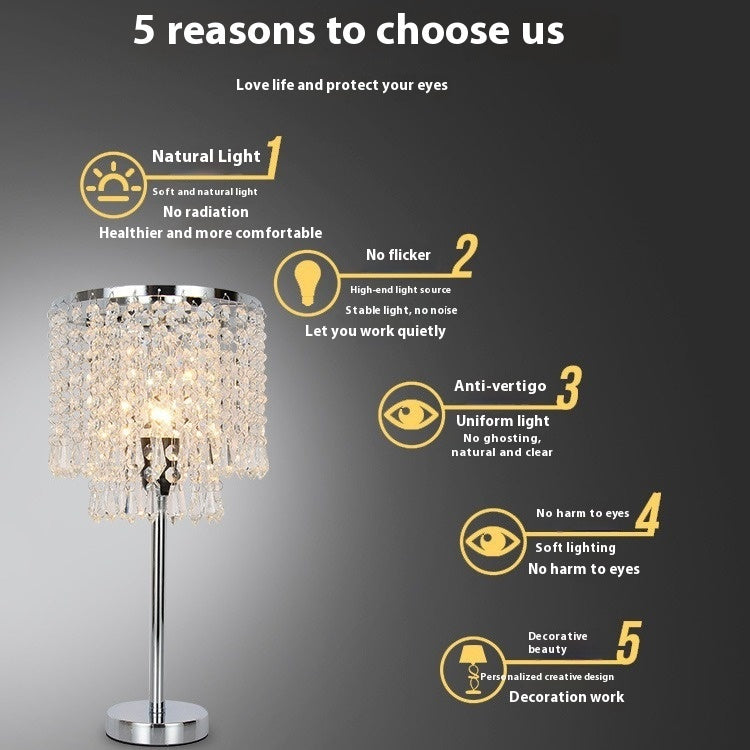 Elegant table lamp with natural light, no flicker, anti veritigo and more.
