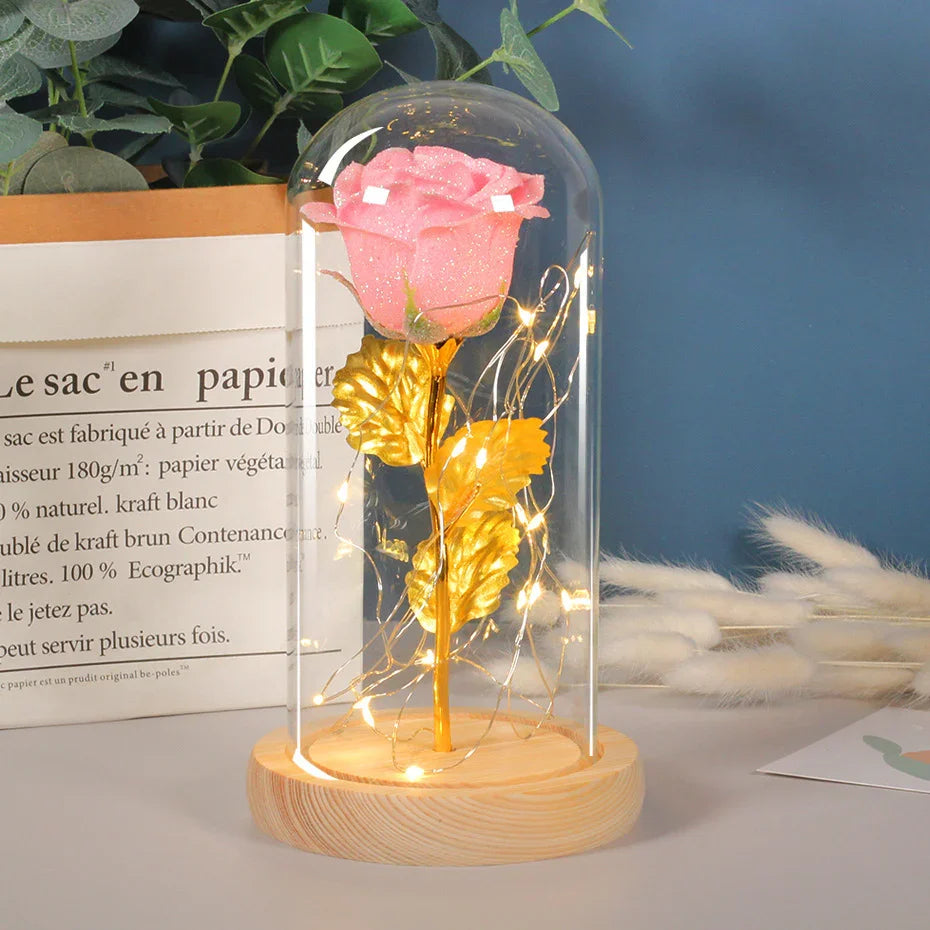LED Glass Rose Flower – Light-Up Romantic Gift & Decor Piece