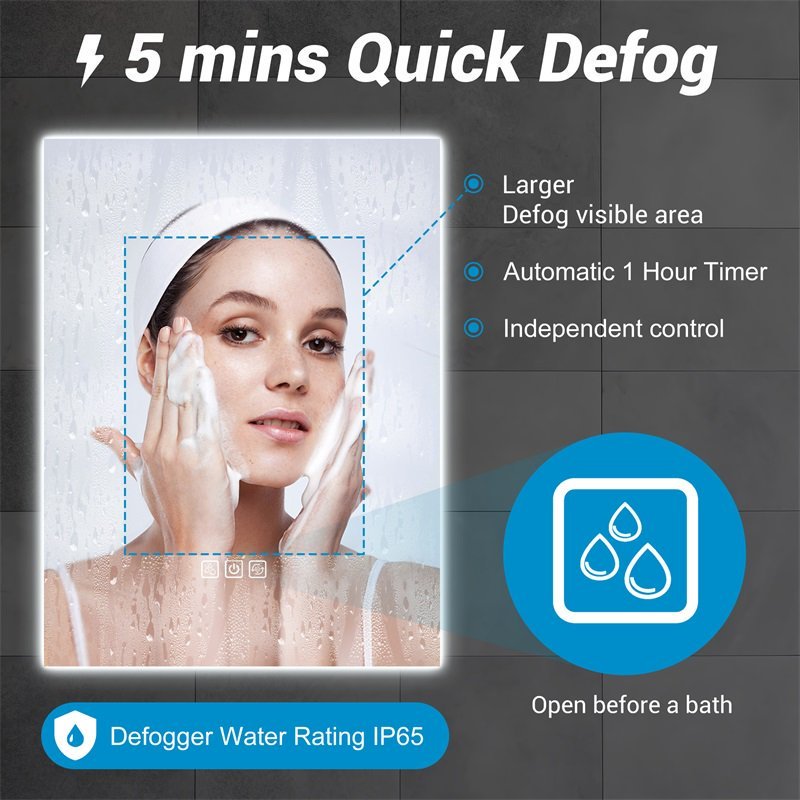 with defog technology bathroom mirror 