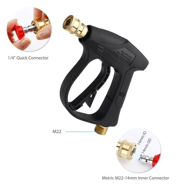 High Pressure Washer Gun 4000 PSI Car Wash Foam Spray Short Wand W