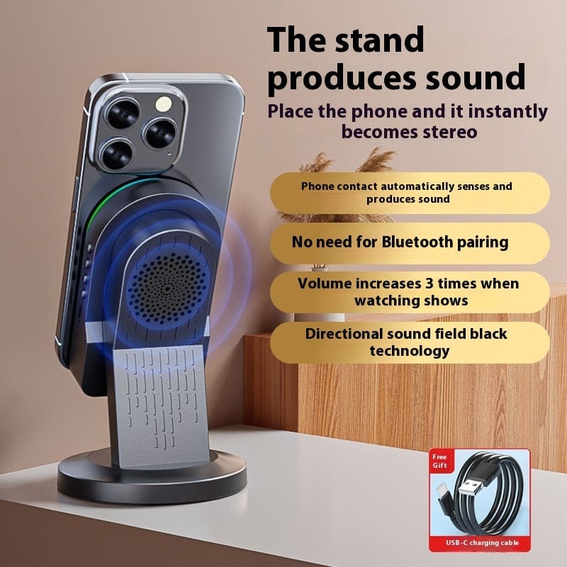 wireless bluetooth induction speaker with mobile stand