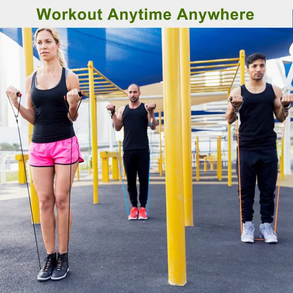 Resistance bands for total-body fitness routines